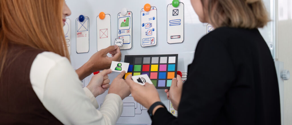 Usability testing in action: Participants interacting with a website or app, providing feedback to improve user experience and identify potential issues.